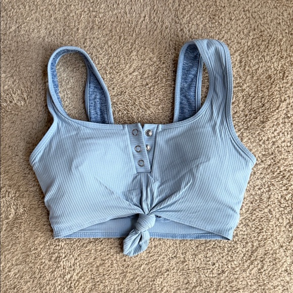 Bombshell Sportswear Tops - Bombshell Blue Knotted Women's Bra Top S